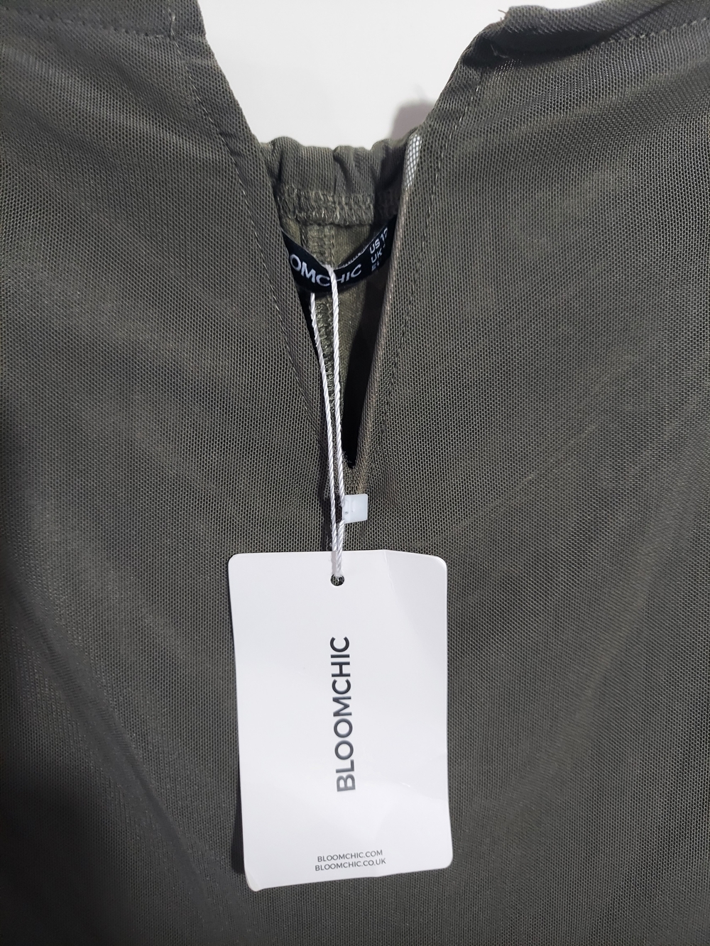 BloomChic Olive Off-Shoulder Ruched Mini Dress - Picture 4 of 7